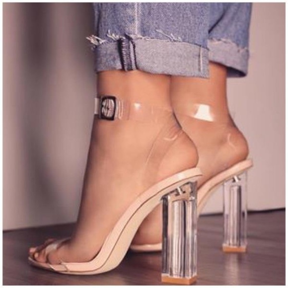 Cape Robbin Shoes - NWOB Clear Strappy Block Heel Open Peep Toe Sandal